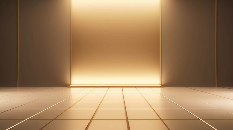 Abstrait Futuriste Technologie Arrière Plan Minimaliste Or