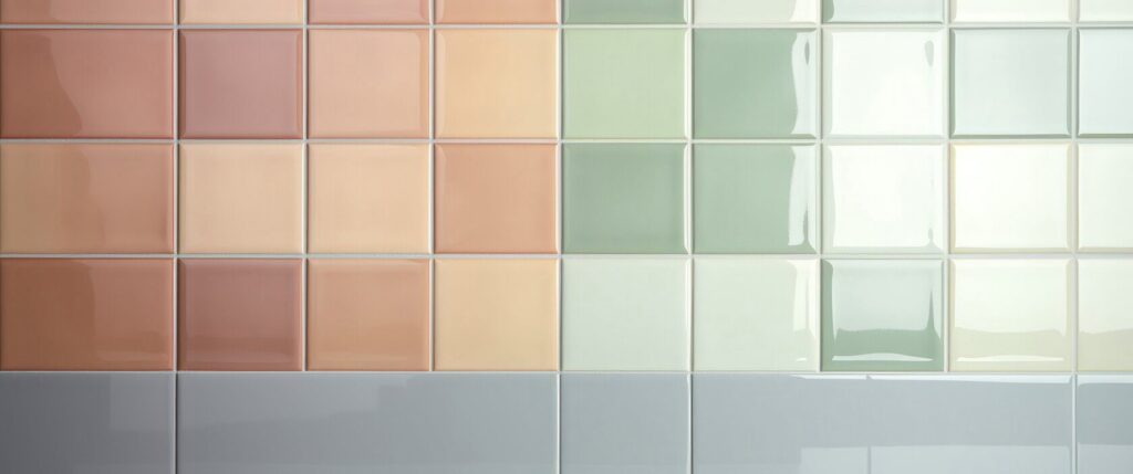 Deux Couleurs Différentes De Carreaux Contre Le Mur