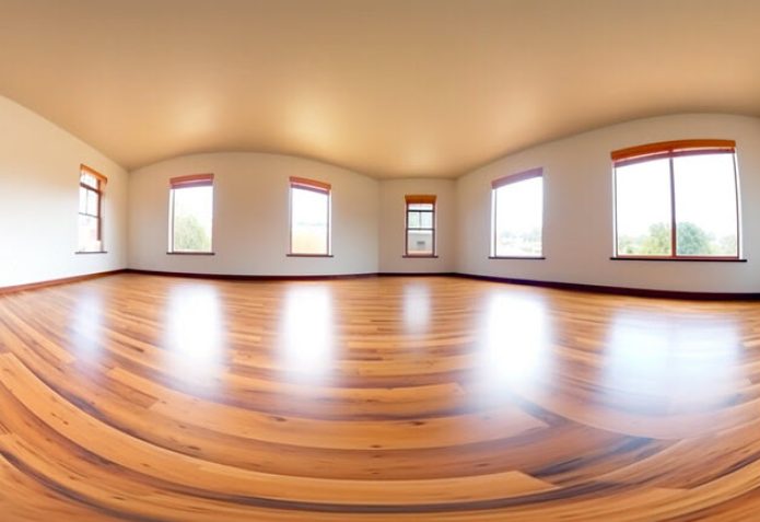 Appartement Moderne Luxueux Avec Parquet élégant Et Mur En Bois Dur